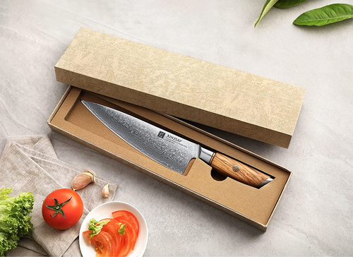 21.2Cm Coltello Da Chef 73 Strati Acciaio a Polvere Di Damasco, Professionale Co - Foto 9 di 12