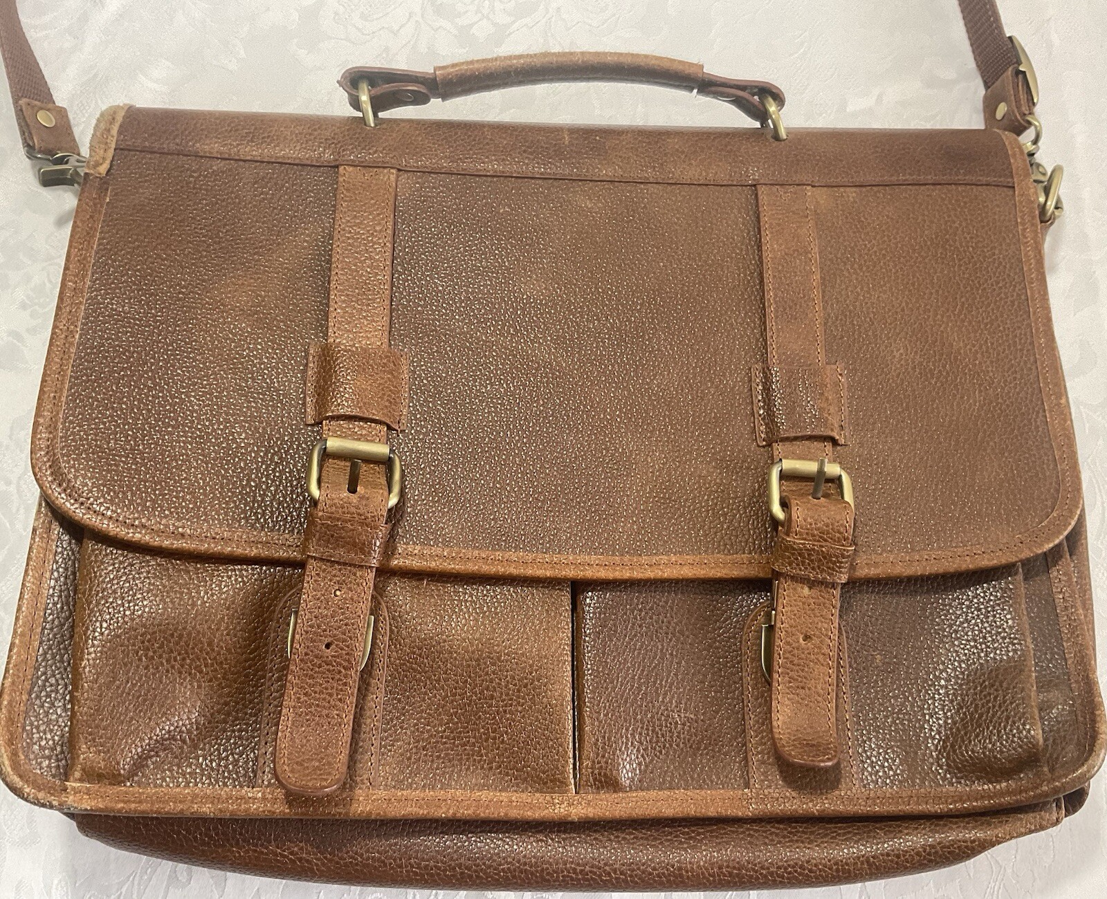 Ameri Leather Briefcase Satchel Messenger Laptop … - image 3
