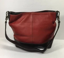 Tignanello Red Pebbled Leather Shoulder Bag Womens Purse Med Handbag 10x10x5