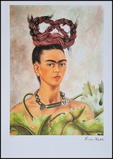 Frida Kahlo Autoportrait Avec Tresse 70x50 CM Lithographie Limitée #88/250