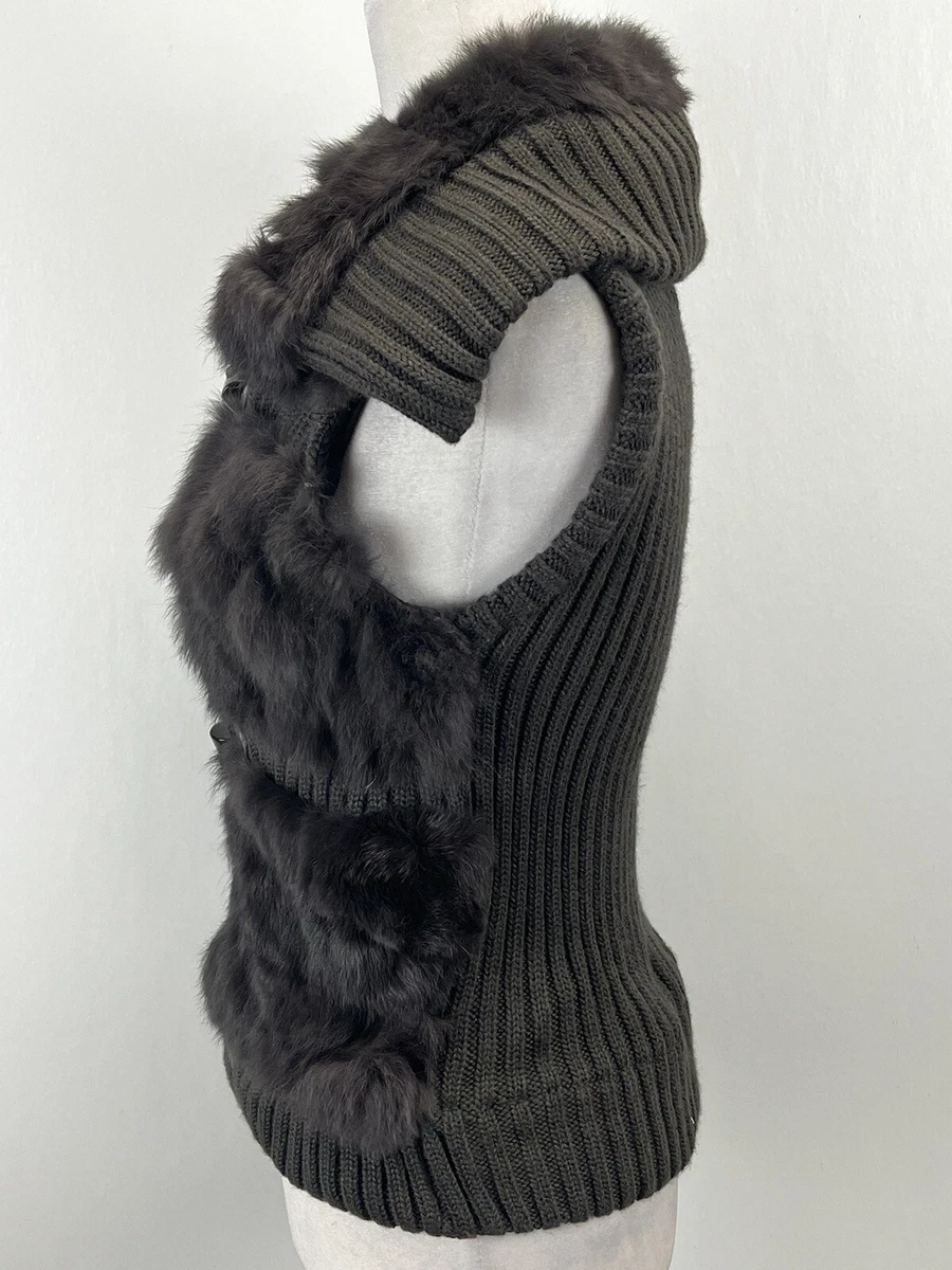 Yves salomon rabbit fur vest sale