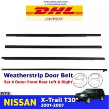 4x Outer Weatherstrip Window Door Belt Set For 2001-2007 Nissan X-Trail T30