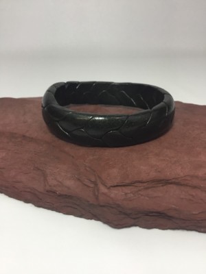 Bracelet Jewelry 2 5/8  Inner Diameter 5/8  Wide Dark Color Texture Faux Reptile