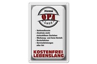 Blechschild Spruch 20X30 Cm Firma Opa Gmbh Kostenfrei Deko Schild Tin Sign