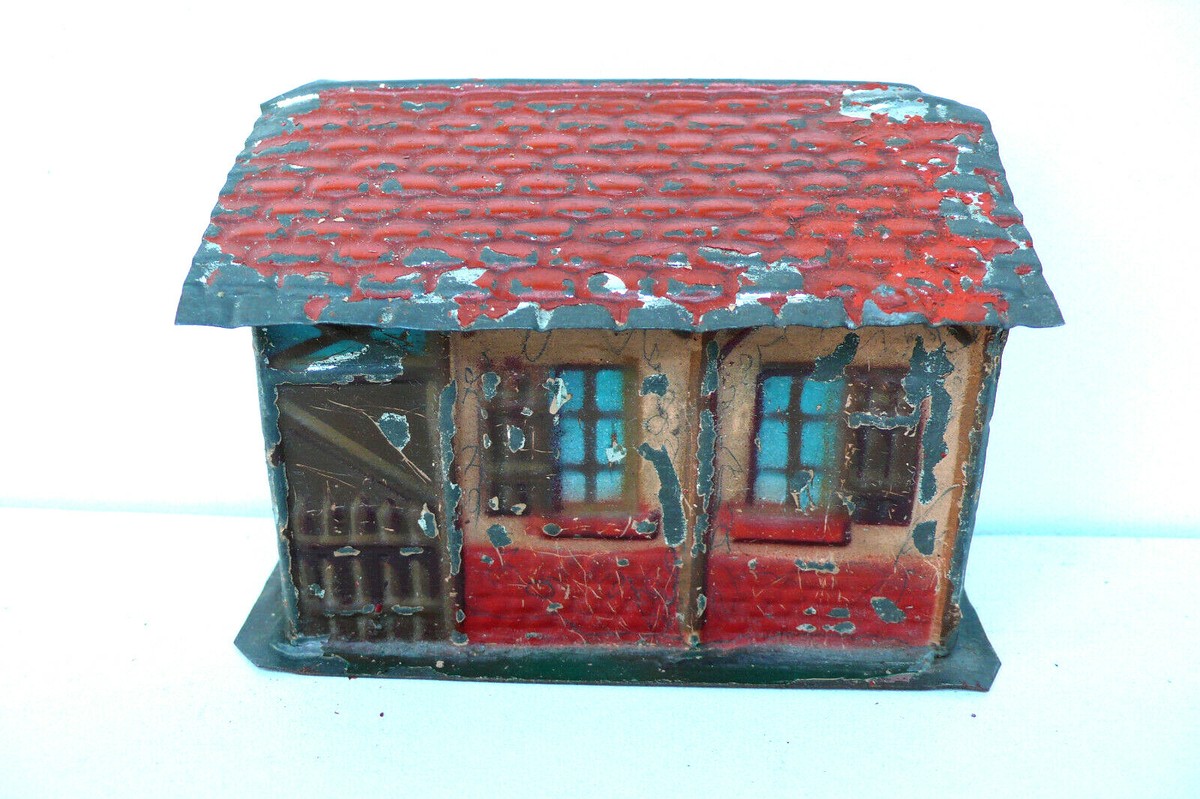 RARE JdP - FV DÉCOR TRAIN O GARE-MAISONNETTE TÔLE Lg 10 cm