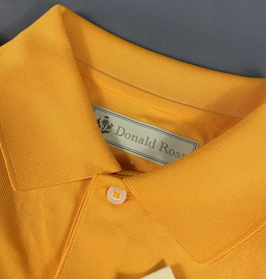Donald Ross Golf Shirt Polo Chest Logo Small Orange Polyester NWT MSRP