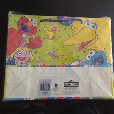  4 Vintage 13" X 10-3/8" Sealed Sesame Street Big Bird, Elmo 1998 Gift Bags