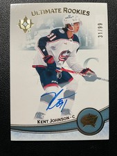 22-23 Ultimate Hockey Ultimate Rookies Auto #195 Kent Johnson (31/99) SP