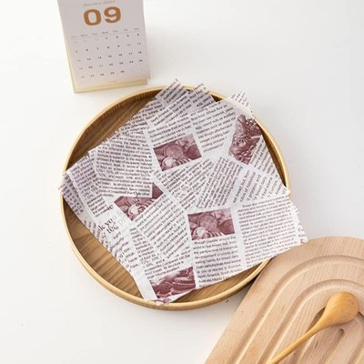 100Pcs Wax Paper Sheets for Food, Basket Liners Food Picnic Paper Sheets Grea...