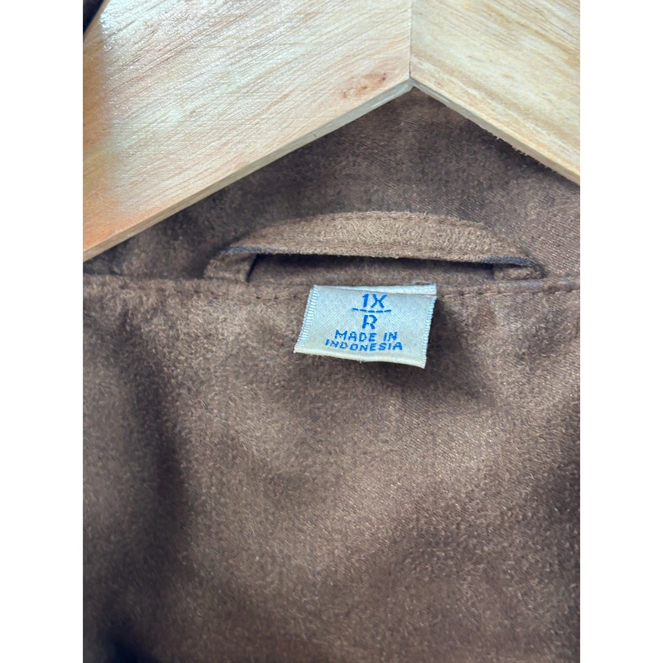 Chaqueta con cremallera Millennium 2000 marrón de gamuza polivinílica para hombre - talla 1X regular Foto 3 de 4