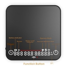 Coffee Scale with Water Ratio Adjustment 2000g Capacity 0.1g Accuracy ABS Body