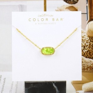 Authentic NWOT Kendra Scott Elisa Satellite Peridot Illusion Necklace Gold Plated