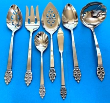 Oneida Deluxe NORDIC CROWN Serving Spoons Fork Knife ++ Stainless Flatware