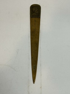 Antique Bronze Whitehead & Hoag Advertising Letter Opener Abe Abraham Lincoln