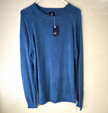 johnnie-O Mens Blue Crew Neck Pullover Knit S...