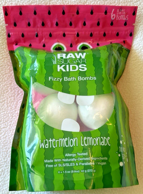 Raw Sugar Kids Bath Bomb 6ct Each Watermelon Lemonade Fizzy Bath Bombs 