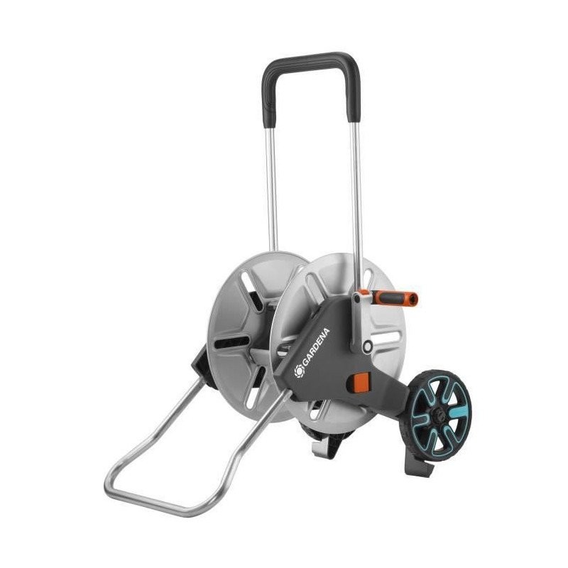 GARDENA AquaRoll M Metal dévidoir haut de gamme en acier et roues premium