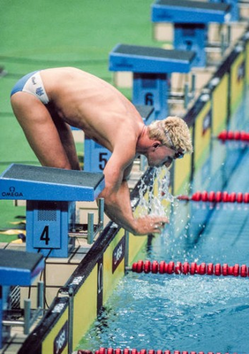 #ad #ad Michael Gross of Germany prepares to compete in the Men#x27;s 200 mete Old Photo AU $9.00