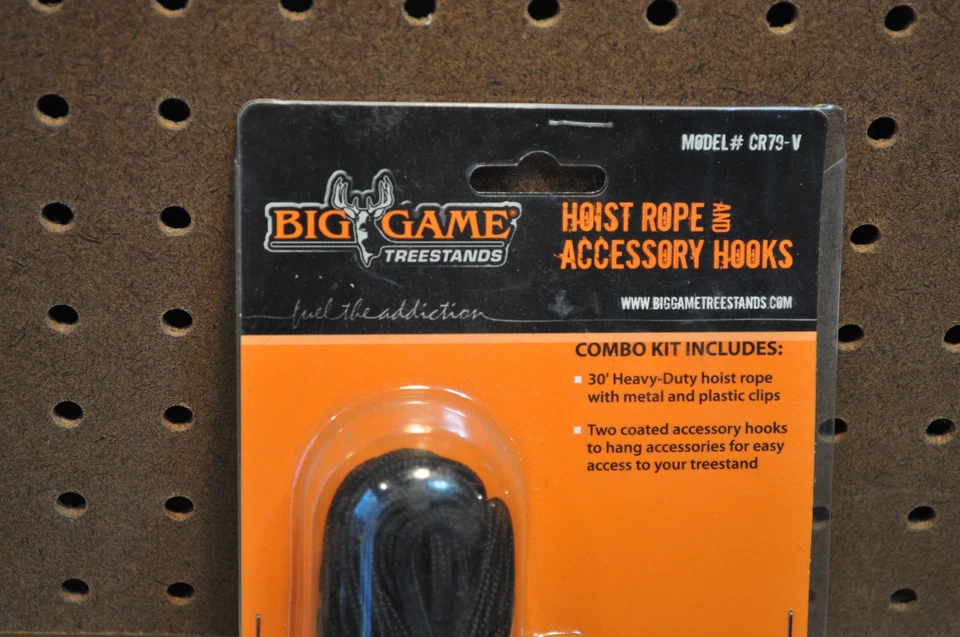 Cuerda de polipasto de nailon de 30 pies Big Game y ganchos accesorios Foto 3 de 4