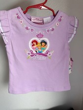 Disney Store Purple Disney Princess Kids' T-shirt Ariel, Belle, Jasmine Sz 5 NWT