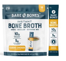 Bone Broth Instant Powdered Mix 5g Collagen 10g Protein Keto Paleo 16 Pack