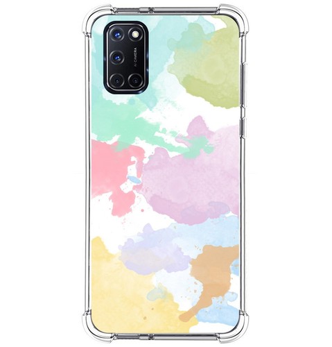 Topme Custodia in Silicone per OPPO A52 / OPPO A72 / OPPO A92 (6.5 Inches), [ Cover per Telefono in Stile Bordo Dorato] - Bianco