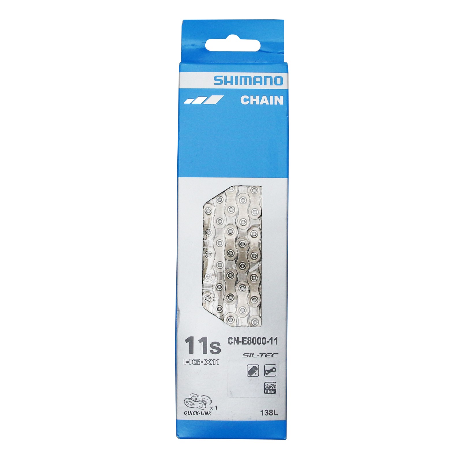 Chaîne vélo VAE 11v Shimano CN-E8000 138 maillons transmission VTTAE