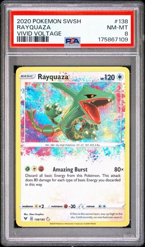 Rayquaza graded PSA 8 for sale on eBay