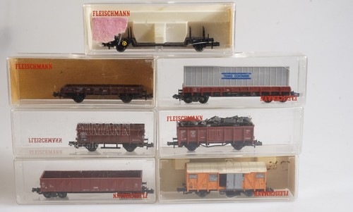 (0891) 7x  Fleischmann diverse Güterwagen aus Rückbau s. Fotos | Condition: Gebraucht