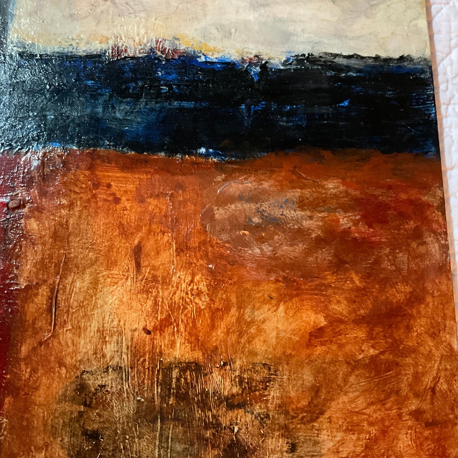 Modernist abstract oil painting camp painted Santa Monica pier