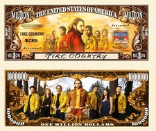 OUR FIRE COUNTRY NOVELTY DOLLAR BILL WITH FREE PROTECTIVE SLEEVE