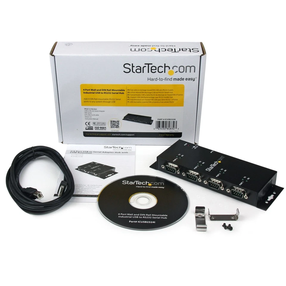 Startech Icusb2324I 4Pt Usb To Serial Rs232 Adapter Db9 Converter Cable - Image 2 of 4