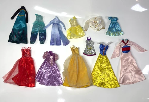 Mixed Barbie Doll Vintage Gown Dress Accessories Disney Clothes Replacement LOT