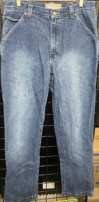 Vintage Red Camel Blue Denim Straight Leg Jeans Regular Fit Cargo 5-Pocket