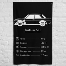 Datsun 510 1970 Car Silhouette Flag 3x5 Ft Garage Banner Man Cave Wall Decor Datsun 510 1970 Car Silhouette Flag 3x5 Ft Garage Banner Man Cave Wall Decor