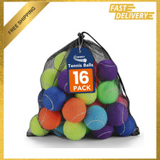 Dog Tennis Balls 2.5 Inches 16 Pack Non Squeaky Durable Rubber Bright Colors
