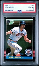 PSA 10 GEM MINT 1985 LEAF KIRK GIBSON #103 TIGERS 06004 B307