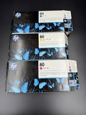 2016-20 GENUINE SET HP #80 PRINTHEADS DESIGNJET 1000 C4821A C4822A C4823A NEW