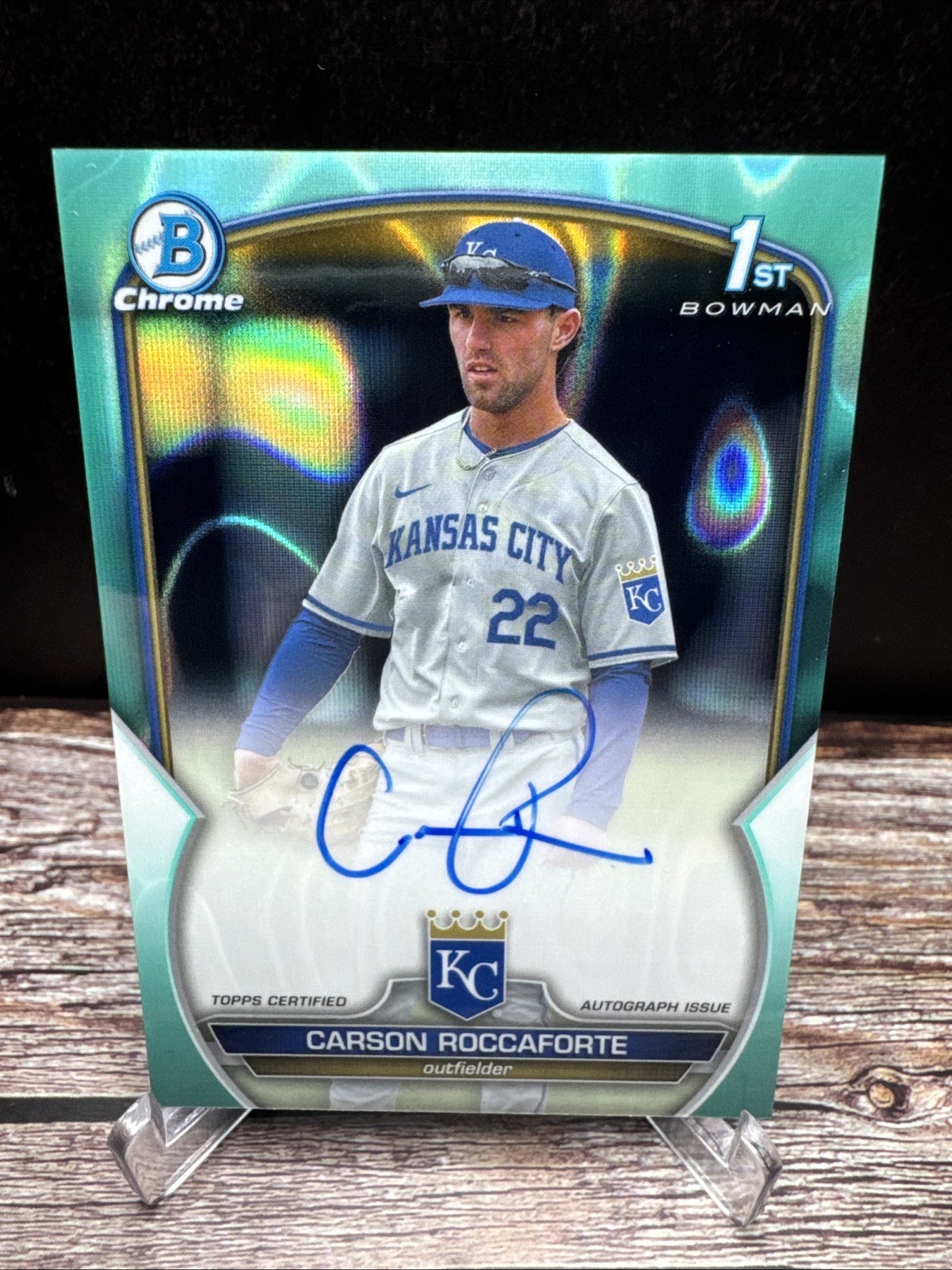 2023 Bowman Draft Carson Roccaforte Chrome Prospect Aqua Lava Auto /199 #CDA-CR