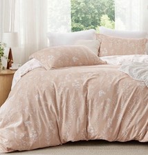 Full Comforter Set 3pc Dusty Rose Floral Bedding Cute Reversible Botanical 82x86