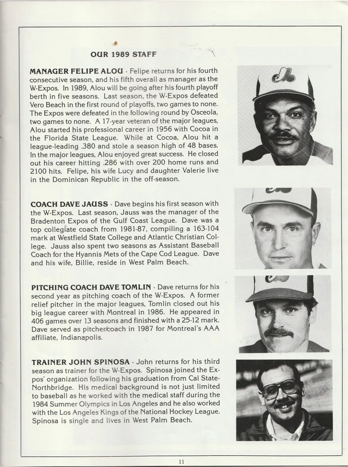 1989 FLORIDA STATE LEAGUE WEST PALM BEACH EXPOS BASEBALL MAGAZINE PROGRAM - Image 3 of 4