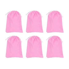 6Pcs Velvet Drawstring Bags, 9x7 Inch Soft Gift Bags Jewelry Pouches, Pink