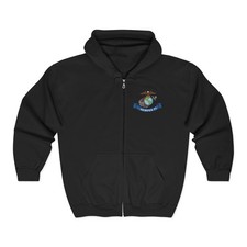 Hoodies Marine Corp Symbol Front and Back with White Font
