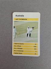 1979 Top Trumps World Cricketers Cricket Card AUSTRALIA Jeff Thomson