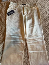 PLATINI Jeans Cougar Light GoldPrinted Denim Flare Pants Men's Size 30 S505