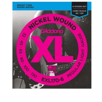 Used D'Addario EXL170-6 Nickel Wound 6-String Bass, Light, 32-130, Long Scale