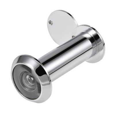 Brass 200-degree Door Viewer Peephole for 55-90mm Doors, Polished Chrome Finish