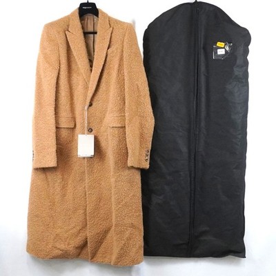 Alexander McQueen Long Fluffy Wool Coat In Camel Men's Size 52