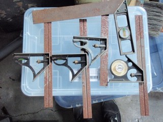 job lot of squares for woodwork and metalwork