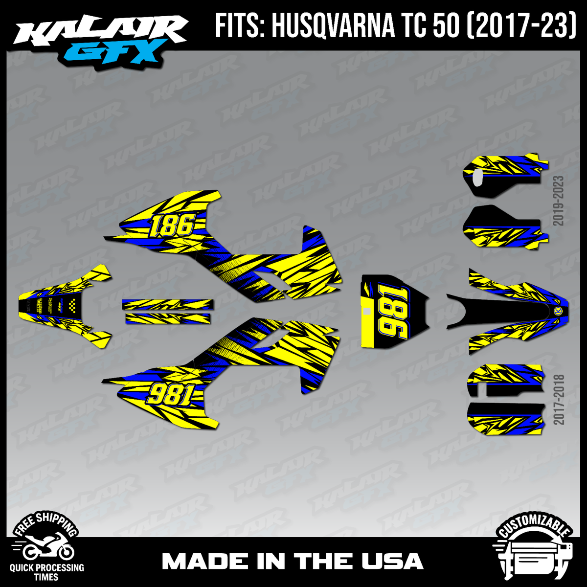 影郎デザインワークス ツィンズTWINS 新品 50□20 Graphics Decal Kit for Husqvarna TC50 (2017-2023) TC 50 Twitch